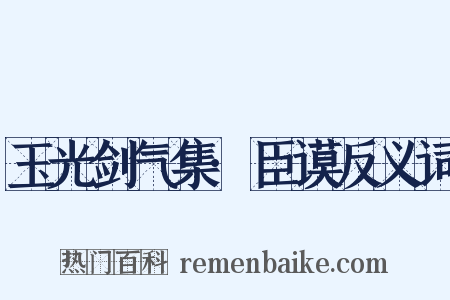 玉光剑气集·臣谟反义词是什么意思的图片
